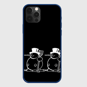Чехол для iPhone 12 Pro Max с принтом Снеговик на черном фоне в Санкт-Петербурге, Силикон |  | Тематика изображения на принте: snowman | зима | минимализм | новый год | снеговик