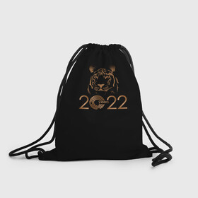Рюкзак-мешок 3D с принтом 2022 Tiger Bronze Theme в Санкт-Петербурге, 100% полиэстер | плотность ткани — 200 г/м2, размер — 35 х 45 см; лямки — толстые шнурки, застежка на шнуровке, без карманов и подкладки | 2022 | год тигра | нг | новый год | подарки на новый год | праздник | рождество | тигр
