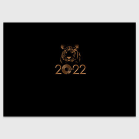 Поздравительная открытка с принтом 2022 Tiger Bronze Theme в Санкт-Петербурге, 100% бумага | плотность бумаги 280 г/м2, матовая, на обратной стороне линовка и место для марки
 | 2022 | год тигра | нг | новый год | подарки на новый год | праздник | рождество | тигр