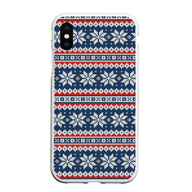 Чехол для iPhone XS Max матовый с принтом Knitted Christmas Pattern в Санкт-Петербурге, Силикон | Область печати: задняя сторона чехла, без боковых панелей | christmas | holiday | knitted pattern | new year | pattern | snowflakes | texture | вязаный узор | новый год | праздник | рождество | снежинки | текстура | узор