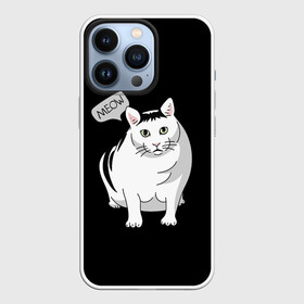 Чехол для iPhone 13 Pro с принтом КОТ БЕНДЕР (МЕМ) в Санкт-Петербурге,  |  | Тематика изображения на принте: bender | cat | meme | memes | meow | бендер | кот | кошка | мем | мемы | мяй | толстый