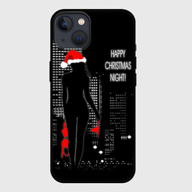 Чехол для iPhone 13 с принтом Happy Christmas Night в Санкт-Петербурге,  |  | christmas | happy christmas night | naked snow maiden | new year | night city | silhouette | новый год | ночной город | рождество | силуэт