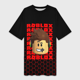 Платье-футболка 3D с принтом ROBLOX LEGO FACE  УЗОР СОТЫ в Санкт-Петербурге,  |  | game | gamer | logo | minecraft | oof | roblox | simulator | игра | конструктор | лого | майнкрафт | симулятор | строительство | фигура