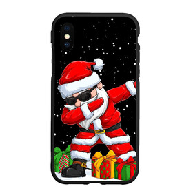 Чехол для iPhone XS Max матовый с принтом SANTA, DAB в Санкт-Петербурге, Силикон | Область печати: задняя сторона чехла, без боковых панелей | 2021 | 2022 | bad | christmas | dab | happy | merry | merry christmas | new year | santa | snow | sweater | ugly christmas | winter | деб | дэб | зима | новогодний | новогодняя | новый год | рождественский | рождественский свитер | рождеств