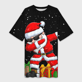 Платье-футболка 3D с принтом SANTA, DAB в Санкт-Петербурге,  |  | 2021 | 2022 | bad | christmas | dab | happy | merry | merry christmas | new year | santa | snow | sweater | ugly christmas | winter | деб | дэб | зима | новогодний | новогодняя | новый год | рождественский | рождественский свитер | рождеств