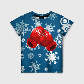 Детская футболка 3D с принтом ЗИНИИ ПЕРЧАТКИ ОТ ХОЛОДА в Санкт-Петербурге, 100% гипоаллергенный полиэфир | прямой крой, круглый вырез горловины, длина до линии бедер, чуть спущенное плечо, ткань немного тянется | blue | cold | from | gloves | ice | new | red | snow | snowflakes | winter | year | год | зима | зинии | красный | лед | новый | от | перчатки | синий | снег | снежинки | холод | холода