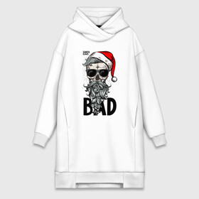 Платье-худи хлопок с принтом SANTA CLAUS BAD в Санкт-Петербурге,  |  | bad | beard | christmas | hipster | new year | red cap | santa claus | skull | борода | красный колпак | новый год | очки | рождество | санта клаус | хипстер | череп