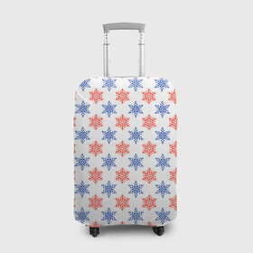 Чехол для чемодана 3D с принтом снежинки паттерн snowflakes pattern в Санкт-Петербурге, 86% полиэфир, 14% спандекс | двустороннее нанесение принта, прорези для ручек и колес | pattern | snowflakes | новый год | паттерн | снежинки