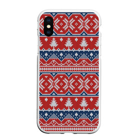 Чехол для iPhone XS Max матовый с принтом New Year Pattern в Санкт-Петербурге, Силикон | Область печати: задняя сторона чехла, без боковых панелей | background | christmas | christmas pattern | herringbone | holiday | knitted pattern | new year | pattern | snowflakes | texture | tree | вязаный узор | елка | елочка | новогодний узор | новый год | паттерн | праздник | рождество | снежинки | текстура | у