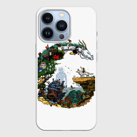 Чехол для iPhone 13 Pro с принтом Миры Хаяо Миядзаки унесенные призраками и другие в Санкт-Петербурге,  |  | Тематика изображения на принте: аниме | ветер крепчает | поньо | порко россо | призрак | тоторо | унесенные призраками | хаяо миядзаки | ходячий замок
