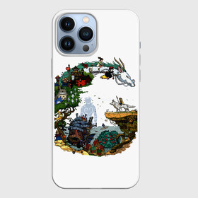 Чехол для iPhone 13 Pro Max с принтом Миры Хаяо Миядзаки унесенные призраками и другие в Санкт-Петербурге,  |  | аниме | ветер крепчает | поньо | порко россо | призрак | тоторо | унесенные призраками | хаяо миядзаки | ходячий замок