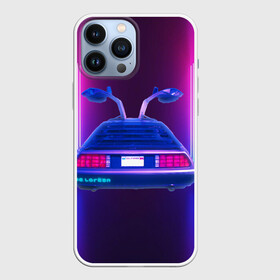 Чехол для iPhone 13 Pro Max с принтом DeLorean DMC 12 Назад в будущее Делориан ретрофутуризм neon в Санкт-Петербурге,  |  | neon art | retro futurism | неоновый арт | ретро | ретро футуризм | фантастика
