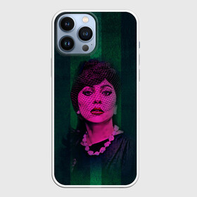 Чехол для iPhone 13 Pro Max с принтом Постер Gaga в Санкт-Петербурге,  |  | Тематика изображения на принте: голова | лицо | певица | полоса | портрет