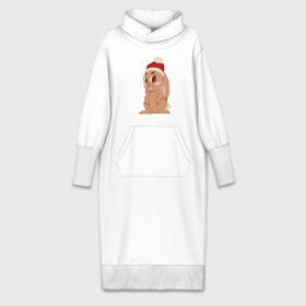Платье удлиненное хлопок с принтом Новогодний зайчик 2022 в Санкт-Петербурге,  |  | 2022 | заяц | кролик | новый год
