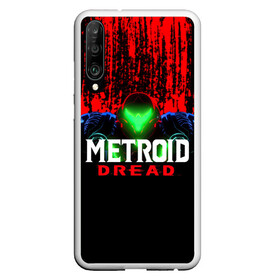 Чехол для Honor P30 с принтом Metroid Dread Самус Аран и потеки крови в Санкт-Петербурге, Силикон | Область печати: задняя сторона чехла, без боковых панелей | Тематика изображения на принте: aran | dread | mercurysteam | metroid | nintendo | samus | samus aran | самус аран