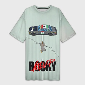 Платье-футболка 3D с принтом ASAP on road в Санкт-Петербурге,  |  | asap rocky | hip hop | rap | rep | асап роки | исполнители | исполнитель | музыка | реп