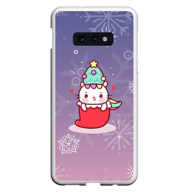 Чехол для Samsung S10E с принтом Happy New Year 2022. Сat 1 в Санкт-Петербурге, Силикон | Область печати: задняя сторона чехла, без боковых панелей | 2022 | 22 | cat | happy new year | holiday | new year | гирлянда | кот | котенок | новый год | праздник | рождество