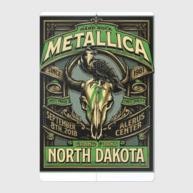 Магнитный плакат 2Х3 с принтом Metallica - North Dakota playbill в Санкт-Петербурге, Полимерный материал с магнитным слоем | 6 деталей размером 9*9 см | Тематика изображения на принте: dudes | falcon | group | guys | hard rock | horns | metallica | music | playbill | skull | thrash metall | usa | афиша | группа | металлика | музыка | парни | рога | сокол | сша | тяжёлый рок | череп | чуваки