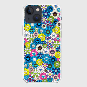 Чехол для iPhone 13 mini с принтом Takashi Murakami Улыбающиеся цветы в Санкт-Петербурге,  |  | japan | pop art | smile | summer | takashi murakami | арт | детские рисунки | искусство | красочный | лето | поляна | поп арт | разноцветные цветы | ромашки | смайл | такаси мураками | такаши мураками | узор | улыбки