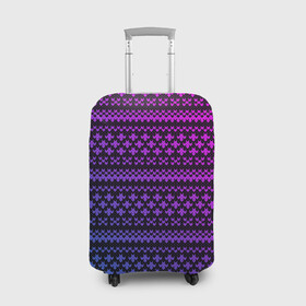 Чехол для чемодана 3D с принтом НЕОНОВЫЙ СВИТЕР NEON SWEATER в Санкт-Петербурге, 86% полиэфир, 14% спандекс | двустороннее нанесение принта, прорези для ручек и колес | knitted | neon | sweater | вязанный | вязаный | градиент | неон | свитер