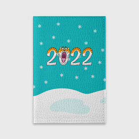 Обложка для паспорта матовая кожа с принтом Надпись 2022 Новый год в Санкт-Петербурге, натуральная матовая кожа | размер 19,3 х 13,7 см; прозрачные пластиковые крепления | Тематика изображения на принте: 2022 | год тигра | новый год | новый год 2022 | символ года | тигр | тигренок | тигрица | тигры