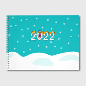Альбом для рисования с принтом Надпись 2022 Новый год в Санкт-Петербурге, 100% бумага
 | матовая бумага, плотность 200 мг. | Тематика изображения на принте: 2022 | год тигра | новый год | новый год 2022 | символ года | тигр | тигренок | тигрица | тигры