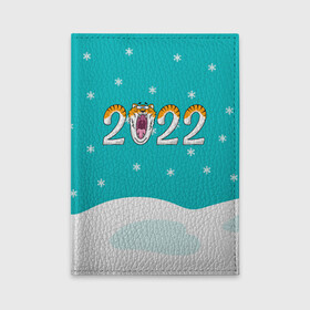 Обложка для автодокументов с принтом Надпись 2022 Новый год в Санкт-Петербурге, натуральная кожа |  размер 19,9*13 см; внутри 4 больших “конверта” для документов и один маленький отдел — туда идеально встанут права | Тематика изображения на принте: 2022 | год тигра | новый год | новый год 2022 | символ года | тигр | тигренок | тигрица | тигры