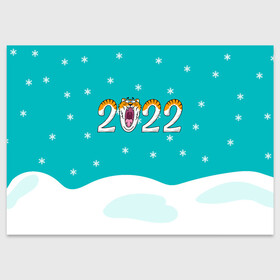 Поздравительная открытка с принтом Надпись 2022 Новый год в Санкт-Петербурге, 100% бумага | плотность бумаги 280 г/м2, матовая, на обратной стороне линовка и место для марки
 | 2022 | год тигра | новый год | новый год 2022 | символ года | тигр | тигренок | тигрица | тигры
