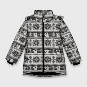 Зимняя куртка для девочек 3D с принтом Squirrel Pattern в Санкт-Петербурге, ткань верха — 100% полиэстер; подклад — 100% полиэстер, утеплитель — 100% полиэстер. | длина ниже бедра, удлиненная спинка, воротник стойка и отстегивающийся капюшон. Есть боковые карманы с листочкой на кнопках, утяжки по низу изделия и внутренний карман на молнии. 

Предусмотрены светоотражающий принт на спинке, радужный светоотражающий элемент на пуллере молнии и на резинке для утяжки. | background | christmas | hearts | holiday | knitted pattern | new year | pattern | snowflakes | squirrel | texture | белка | вязаный узор | новый год | паттерн | праздник | рождество | сердечки | снежинки | текстура | узор | фон