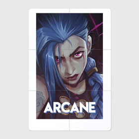 Магнитный плакат 2Х3 с принтом Arcane (Jinx) в Санкт-Петербурге, Полимерный материал с магнитным слоем | 6 деталей размером 9*9 см | Тематика изображения на принте: arcane | jinx | league of legends | персонаж | рисунок