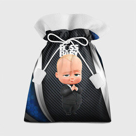 Подарочный 3D мешок с принтом BOSS black blue в Санкт-Петербурге, 100% полиэстер | Размер: 29*39 см | baby | boss | boss baby | босс | босс молокосос | маленький босс | малыш | мальчик | молокосос | ребенок