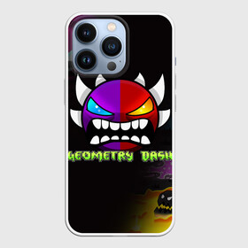 Чехол для iPhone 13 Pro с принтом GEOMETRY DASH PIXEL ART DEMON в Санкт-Петербурге,  |  | Тематика изображения на принте: 2d | arcade | demon | game | geometry dash | meltdown | robtop | smile | аркада | геометрический тире | демон | раннер | смайлы | эмоции