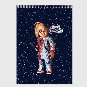 Скетчбук с принтом Новогодний Чаки New Years Chucky в Санкт-Петербурге, 100% бумага
 | 48 листов, плотность листов — 100 г/м2, плотность картонной обложки — 250 г/м2. Листы скреплены сверху удобной пружинной спиралью | chucky | кино | кукла | монстр | новый год | нож | рождество | снег | снежинка | ужасы | хоррор | чаки