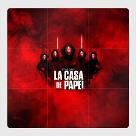 Магнитный плакат 3Х3 с принтом БУМАЖНЫЙ ДОМ - LA CASA DE PAPEL - BELLA CIAO в Санкт-Петербурге, Полимерный материал с магнитным слоем | 9 деталей размером 9*9 см | Тематика изображения на принте: bella ciao | la casa de papel | бумажный дом | ла каса де | ла каса де папель | ла каса де пепел | лакаса | сериал | фильм