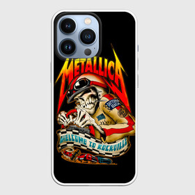 Чехол для iPhone 13 Pro с принтом Metallica WELCOME TO ROCKVILLE в Санкт-Петербурге,  |  | Тематика изображения на принте: hard | heavy | james hetfield | kirk hammett | lars ulrich | metallica | music | robert trujillo | rock band | thrash | thrashmetal | джеймс хэтфилд | кирк хэмметт | ларс ульрих | метал | металика | металлика | музыка | роберт трухильо | рок группа | трэш