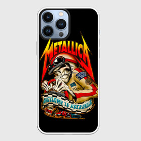 Чехол для iPhone 13 Pro Max с принтом Metallica WELCOME TO ROCKVILLE в Санкт-Петербурге,  |  | Тематика изображения на принте: hard | heavy | james hetfield | kirk hammett | lars ulrich | metallica | music | robert trujillo | rock band | thrash | thrashmetal | джеймс хэтфилд | кирк хэмметт | ларс ульрих | метал | металика | металлика | музыка | роберт трухильо | рок группа | трэш
