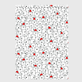 Скетчбук с принтом Белые медведи на Рождество в Санкт-Петербурге, 100% бумага
 | 48 листов, плотность листов — 100 г/м2, плотность картонной обложки — 250 г/м2. Листы скреплены сверху удобной пружинной спиралью | caps | christmas | new year | polar bears | red hats | santa claus | santas | белые медведи | деды морозы | колпаки | красные шапки | новый год | рождество | санта клаусы