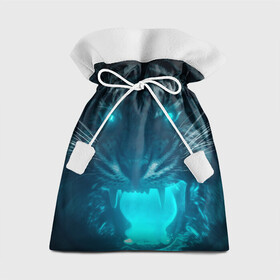 Подарочный 3D мешок с принтом Неоновый водяной тигр 2022 в Санкт-Петербурге, 100% полиэстер | Размер: 29*39 см | Тематика изображения на принте: 2022 | водяной тигр | неон | новый год | тигр