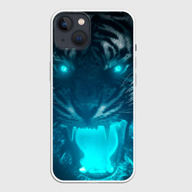 Чехол для iPhone 13 с принтом Неоновый водяной тигр 2022 в Санкт-Петербурге,  |  | 2022 | водяной тигр | неон | новый год | тигр