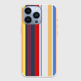 Чехол для iPhone 13 Pro с принтом Stripes Abstract в Санкт-Петербурге,  |  | Тематика изображения на принте: абстракция | акриловая | акриловый | без лишнего | белую | белый | в полоску | голубую | желтую | желтый | красную | красный | линии | на каждый день | полоски | разноцветная | разноцветное