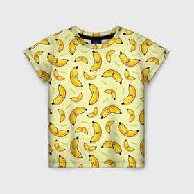 Детская футболка 3D с принтом Банановый Бум в Санкт-Петербурге, 100% гипоаллергенный полиэфир | прямой крой, круглый вырез горловины, длина до линии бедер, чуть спущенное плечо, ткань немного тянется | банан | банановый | бананы | паттерн | прикол | фрукты
