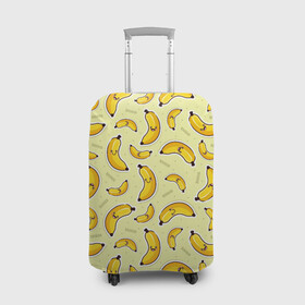 Чехол для чемодана 3D с принтом Банановый Бум в Санкт-Петербурге, 86% полиэфир, 14% спандекс | двустороннее нанесение принта, прорези для ручек и колес | банан | банановый | бананы | паттерн | прикол | фрукты