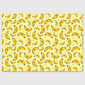 Поздравительная открытка с принтом Банановый Бум в Санкт-Петербурге, 100% бумага | плотность бумаги 280 г/м2, матовая, на обратной стороне линовка и место для марки
 | Тематика изображения на принте: банан | банановый | бананы | паттерн | прикол | фрукты