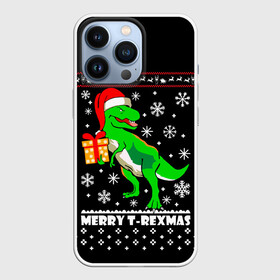 Чехол для iPhone 13 Pro с принтом Санта Юрского Периода в Санкт-Петербурге,  |  | christmas | dinosaur | merry t rexmas | new year | t rex | trex | динозавр | динозавр в шапочке | динозавр ти рекс | санта юрского периода | т рекс | тирекс | хищник