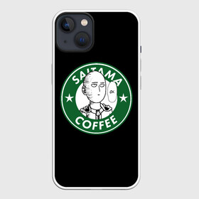 Чехол для iPhone 13 с принтом ONE PUNCH MAN OK COFFEE в Санкт-Петербурге,  |  | one punch man | onepunch man | onepunchman | oppai | saitama | ван панч мен | ванпанч мен | ванпанчмен | макото миядзаки | сайтама | человек один удар