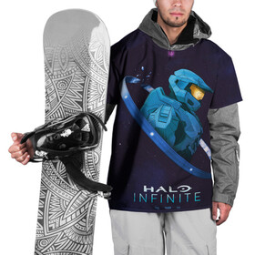 Накидка на куртку 3D с принтом Halo Infinite Силуэт мастера Чифа в Санкт-Петербурге, 100% полиэстер |  | chief | halo | infinite | инфинит | мастер чиф | хало | хейло | хэйло | чиф