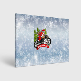 Холст прямоугольный с принтом Санта Байкер Santa on the motorbike в Санкт-Петербурге, 100% ПВХ |  | bike | christmas | moto | santa | байк | дед мороз | елка | зима | мотоцикл | новый год | подарок | рождество | санта | снег | снеговик | снежинка