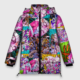 Женская зимняя куртка Oversize с принтом JOJO KILLER QUEEN КОРОЛЕВА УБИЙЦА УЗОР PATTERN в Санкт-Петербурге, верх — 100% полиэстер; подкладка — 100% полиэстер; утеплитель — 100% полиэстер | длина ниже бедра, силуэт Оверсайз. Есть воротник-стойка, отстегивающийся капюшон и ветрозащитная планка. 

Боковые карманы с листочкой на кнопках и внутренний карман на молнии | adventure | jojo | jojos bizarre | jojos bizarre adventure | killer queen | yare yare daze | аниме | джоджо | манга | яре яре дазе