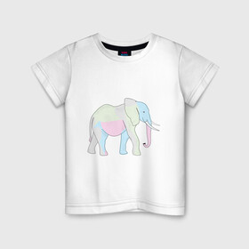 Детская футболка хлопок с принтом Сказочный слон в Санкт-Петербурге, 100% хлопок | круглый вырез горловины, полуприлегающий силуэт, длина до линии бедер | африка | дикое животное | животное | животные | звери | индия | слон | экзотика
