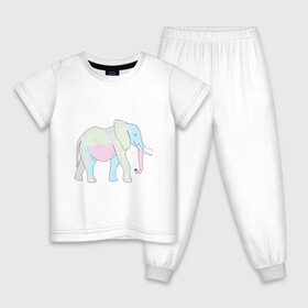 Детская пижама хлопок с принтом Сказочный слон в Санкт-Петербурге, 100% хлопок |  брюки и футболка прямого кроя, без карманов, на брюках мягкая резинка на поясе и по низу штанин
 | африка | дикое животное | животное | животные | звери | индия | слон | экзотика